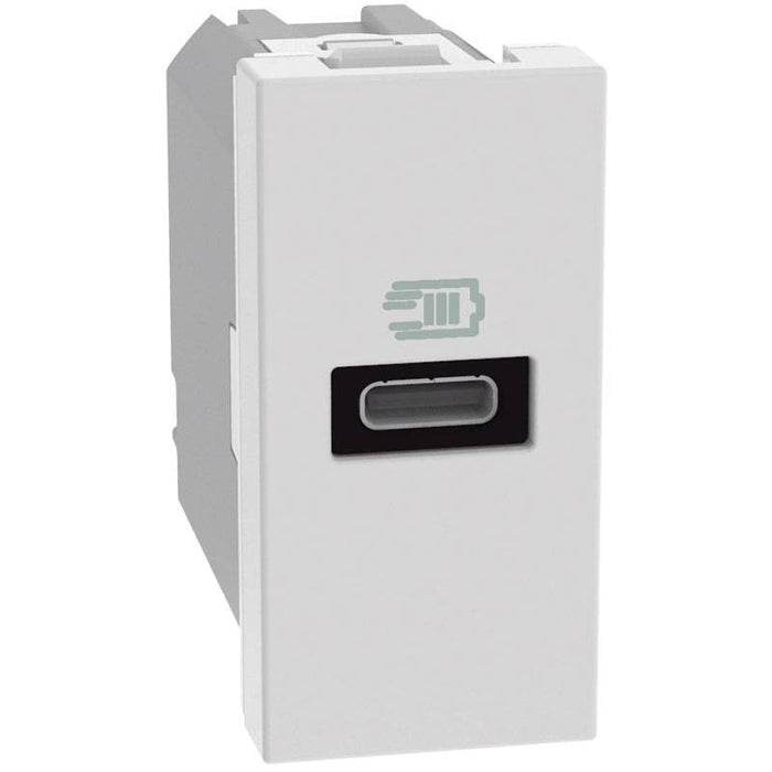 Caricatore USB Bticino MatixGO 20W con 1 porta tipo C bianco JW4192C