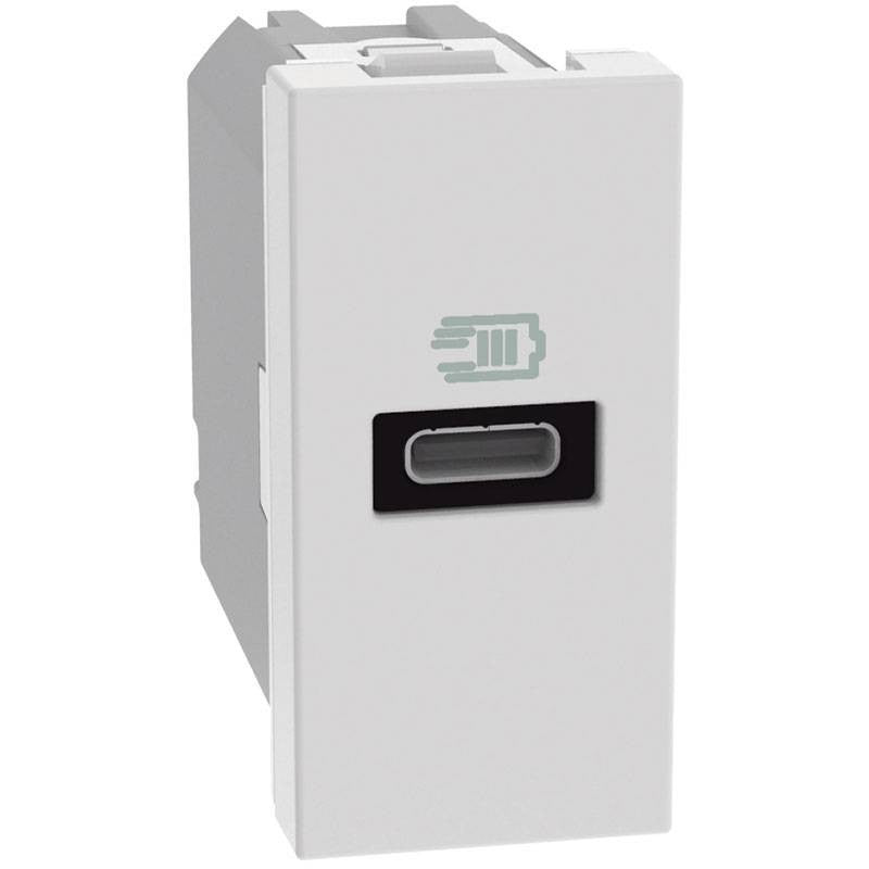 Caricatore USB Bticino MatixGO 20W con 1 porta tipo C bianco JW4192C