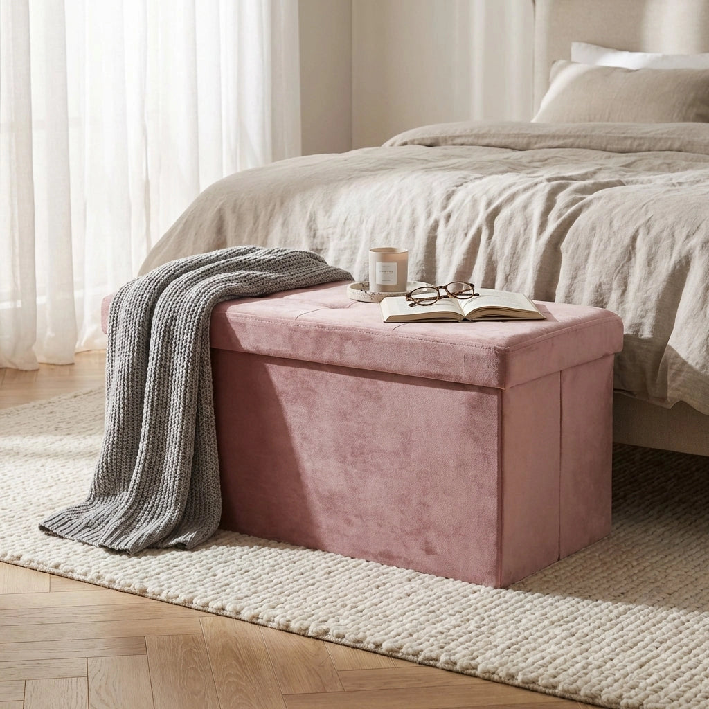 Pouf contenitore in velluto -  MARCUS