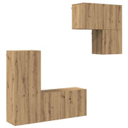 Mobile TV 4 pz | Armadietto TV | Mobile Porta TV Rovere artigianale Legno multistrato