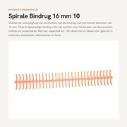 Bindring 16 mm - Diametro Interno - Legatura a Spirale - 10 pezzi - Plastica Duratura - Adatto per 130 Fogli - Facile da Utilizzare - Legatura a Spirale