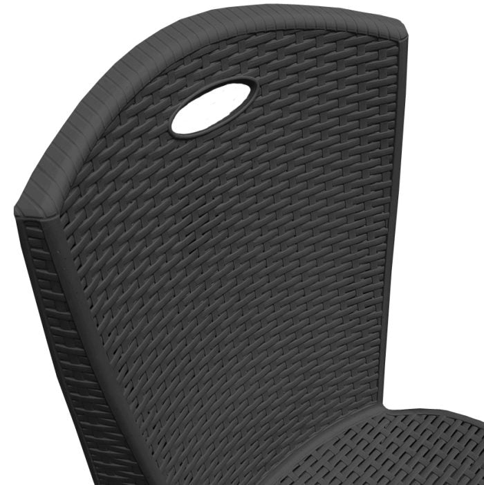 Sedia impilabile Paris in plastica effetto rattan ? 38x36x88 cm ? Colore antracite