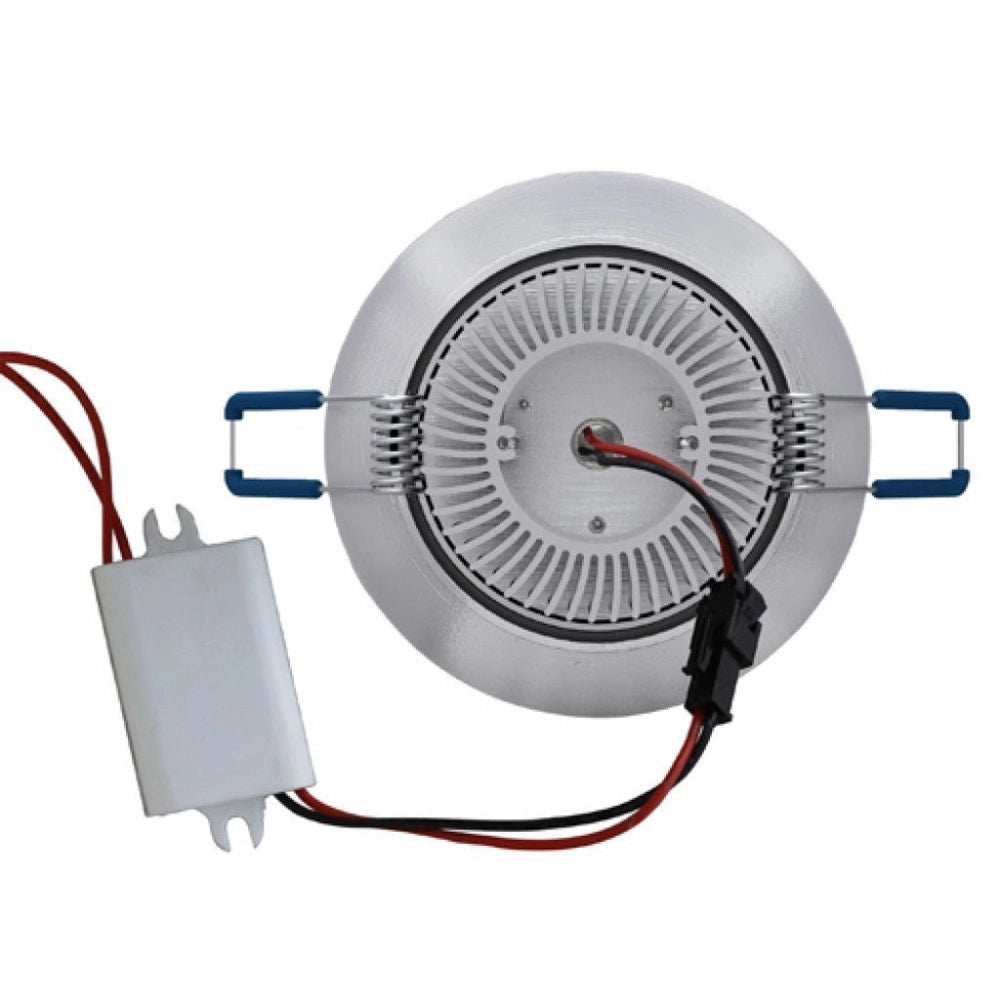 Trade Shop - Faretto 3 Led 3 W Ad Incasso Con Alette A Molla Rotondo Luce Fredda O Calda - -bianco Caldo      -