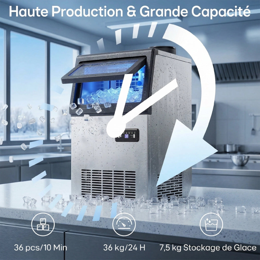 Macchina per ghiaccio commerciale ¨C Xylo ¨C 36 kg/24h, acciaio inox, capacit¨¤ 7,5 kg
