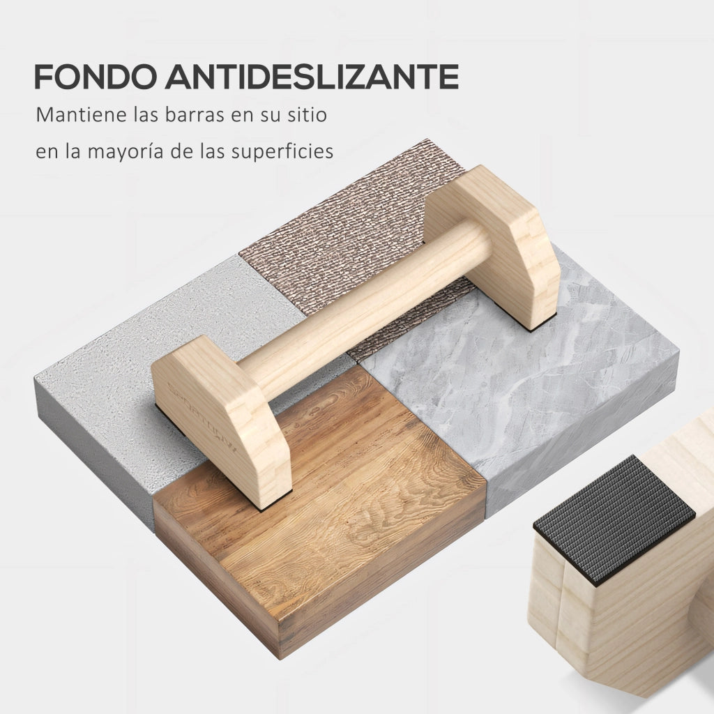 Barre parallele in legno per allenamento ¨C zephmum ¨C 30x13x10 cm naturale