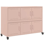 Credenza cassettiera armadio mobile contenitore organizer per cucina soggiorno salotto 100,5 x 39 x 72 cm acciaio rosa 02_0036194