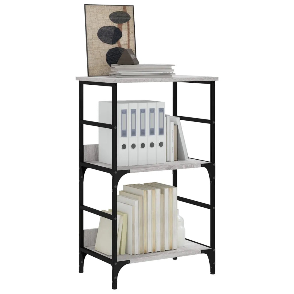 Libreria-Scaffale per Libri-Mobile di Stoccaggio Grigio Sonoma 50x33x82 cm in Legno Multistrato
