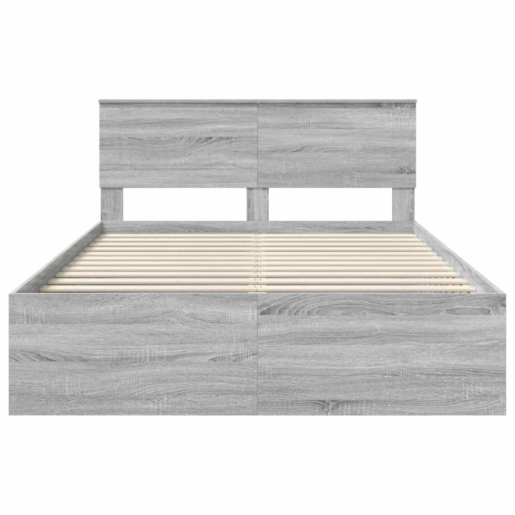 Struttura del letto con testiera Grigio Sonoma 150 x 200 cm