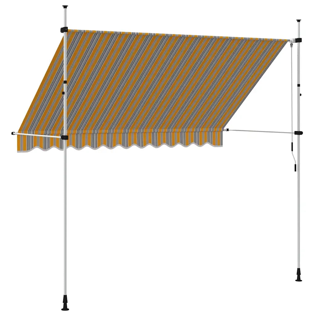 Tenda da Sole Retrattile Manuale 300 cm a Strisce Blu e Gialle 43228