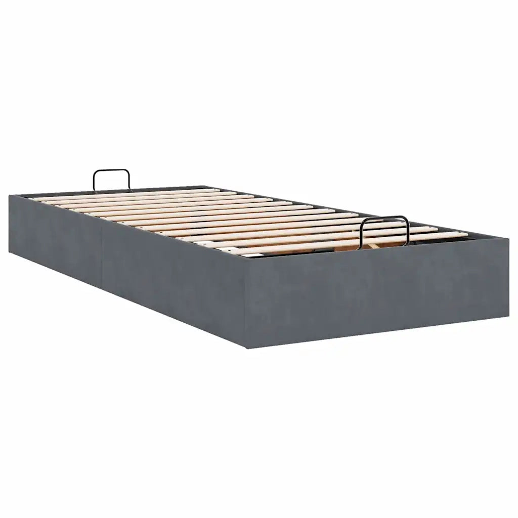 Struttura Letto Pouf senza Materasso-Giroletto con contenitore 90x200 cm Velluto 783136