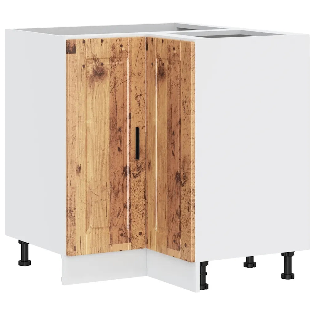 Base ad Angolo Cucina-Mobile Angolare da Cucina Porto Legno Antico in Legno Multistrato