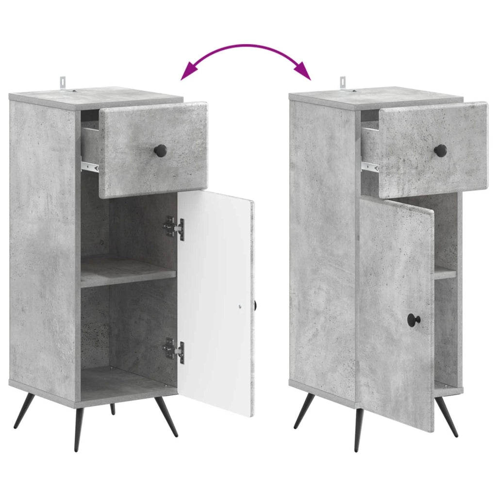 Mobiletto da Bagno BREDA Grigio Cemento 30 x 31 x 80 cm 897488