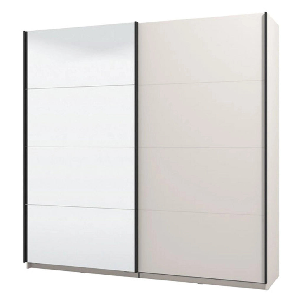 Armadio Camera da Letto Laghi, Guardaroba Grande Appendiabiti, 220x217.5h cm Bianco Crema