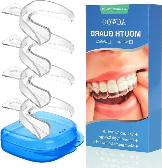Mouthguard per Grattamento Notturno 4 Pack - Implantazione Notturna per Mouth Guard e Snore Splint - 2 Dimensioni (A)