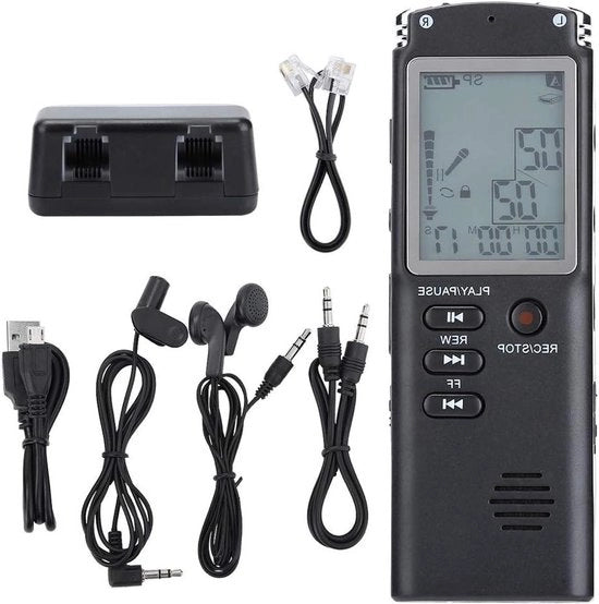 Registrazioni audio digitali 16 GB con penna USB, formato WAV/MP3 - Per interviste, registrazioni vocali