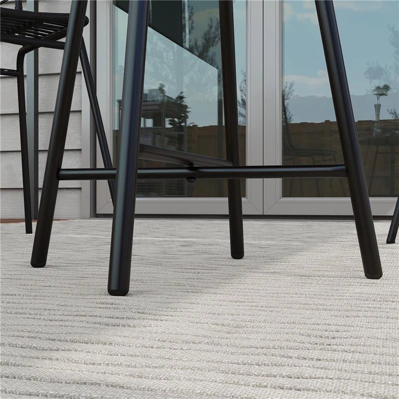 TAVOLINO DA GIARDINO MODERNO CON PIANO IN PLASTICA DI LEGNO, IN RATTAN E ACCIAIO, 50X50X55 CM, GRIGIO E NERO