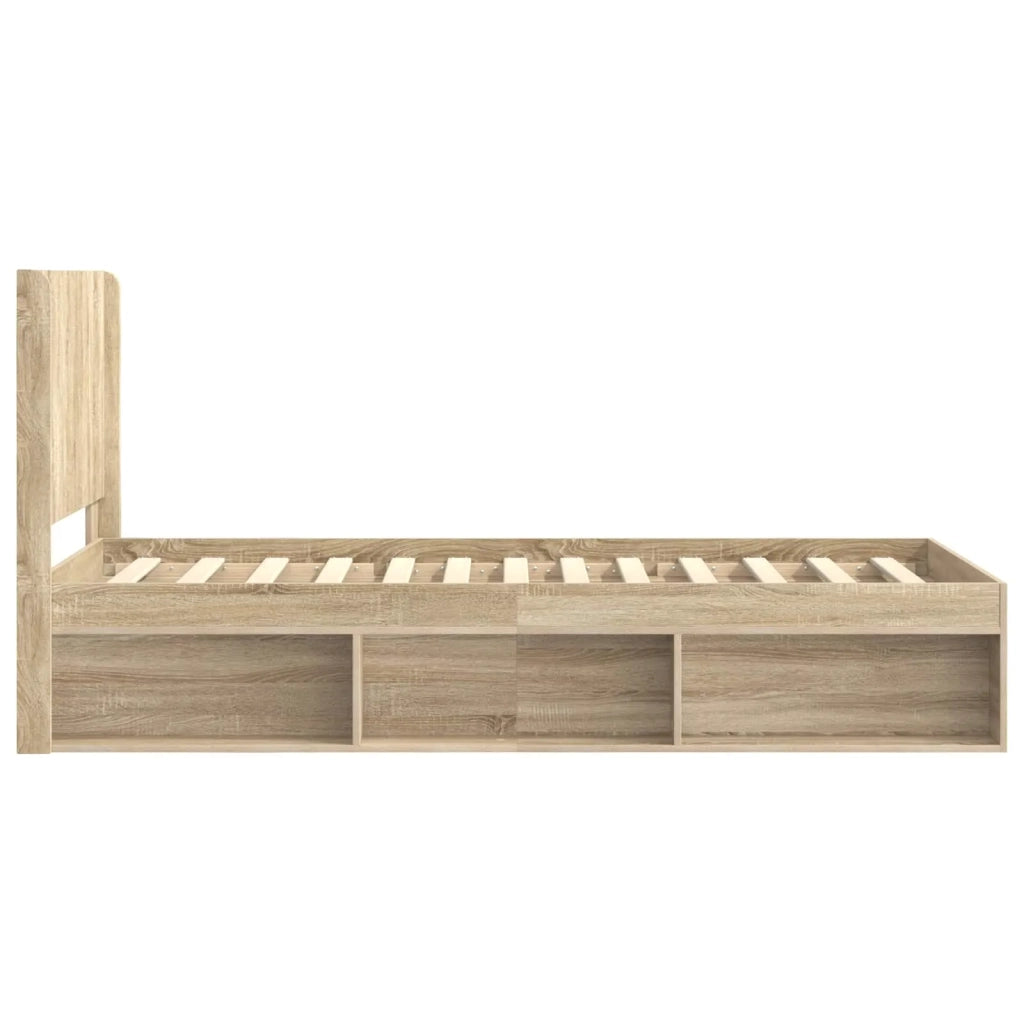 Struttura del letto con stoccaggio e testata Rovere Sonoma 3413887