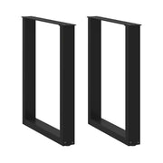 Gambe per tavolo da pranzo a forma di U 2 pz nere 70x(72-73) cm in acciaio