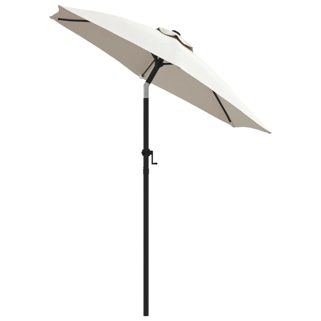 Ombrellone 200 x 211 cm bianco sabbia alluminio 02_0008146