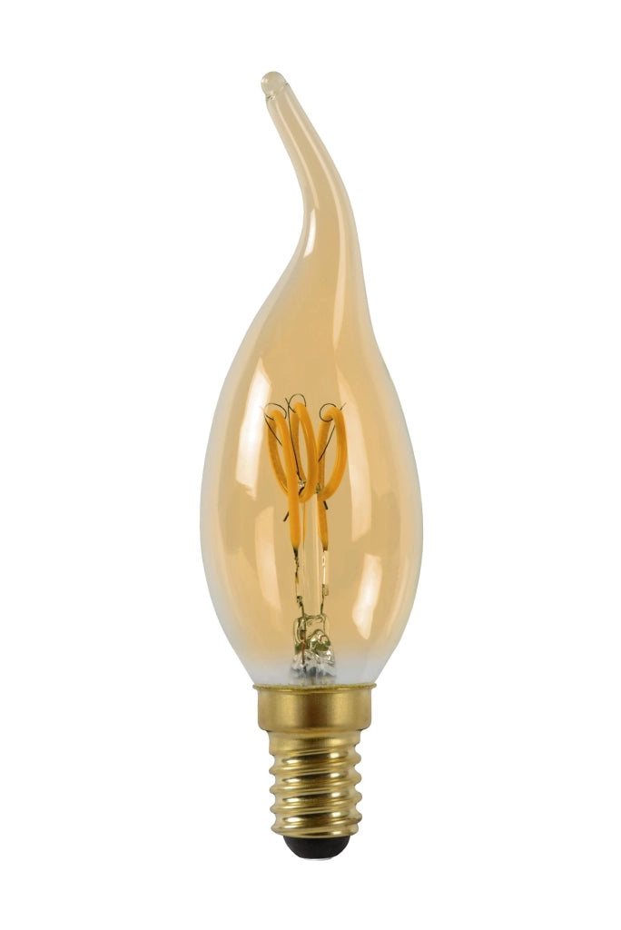 Lampadina LED filamento E14 3W ambra fiamma Lucide