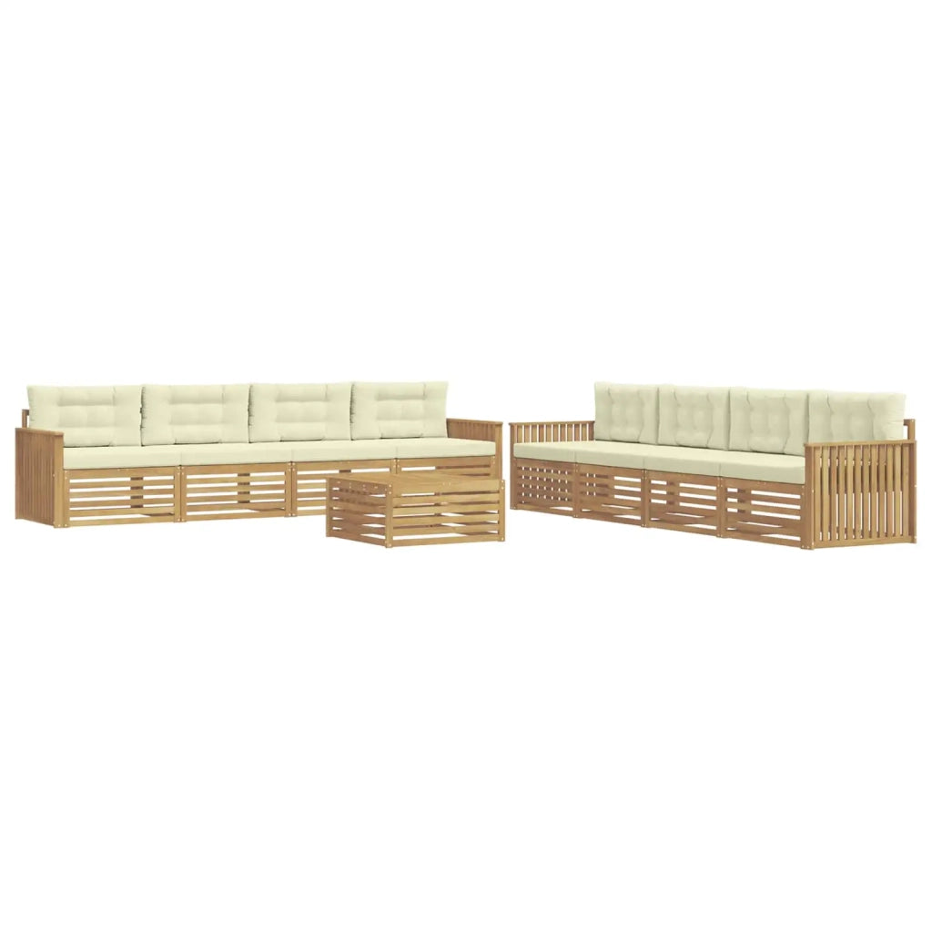 Set di divani da esterno 9 pcs Bianco e Crema 3390240
