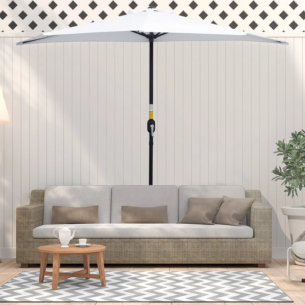 Ombrellone da Giardino a Mezzaluna 260x135x230H cm Bianco
