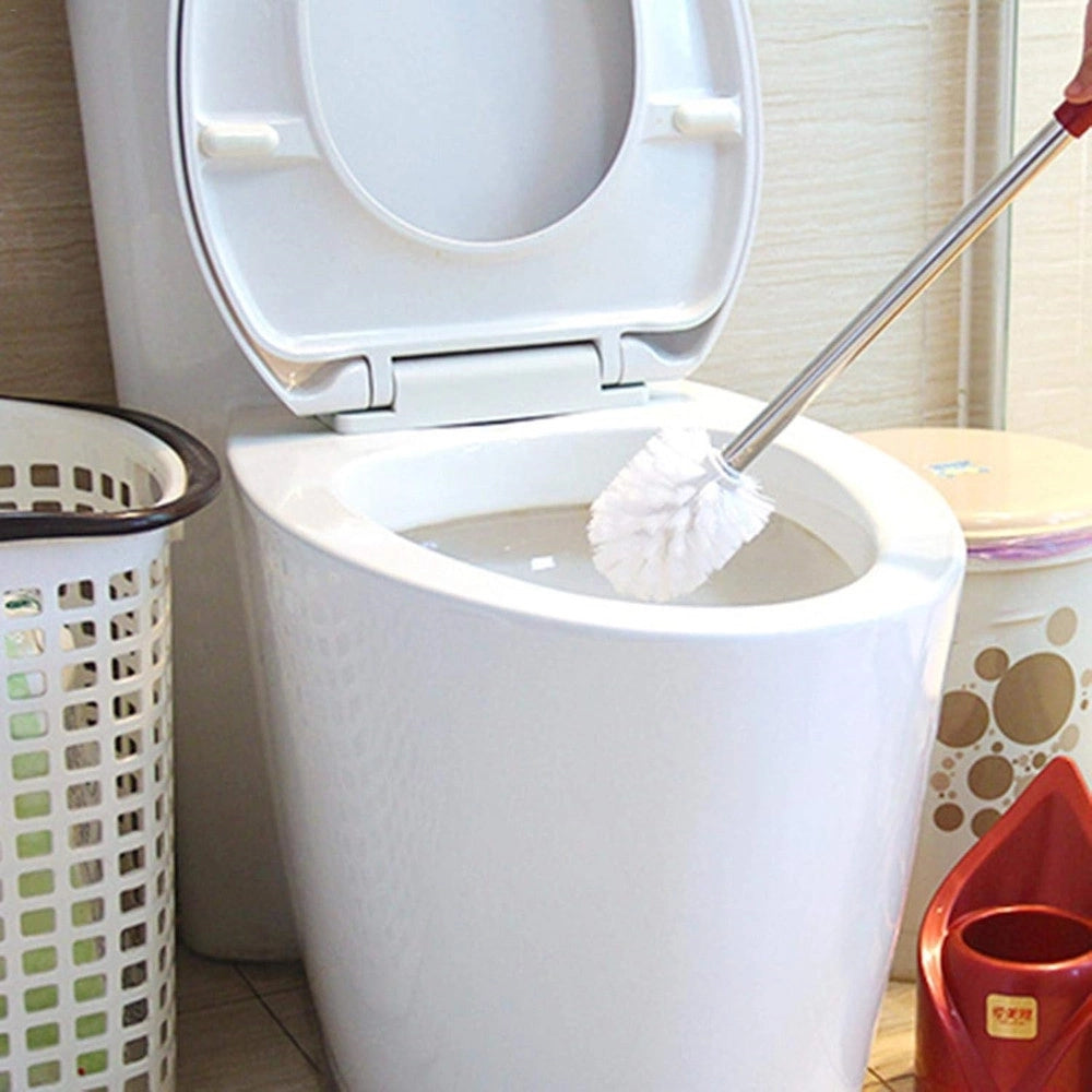 Trade Shop - Testina Rotonda Di Ricambio Per Scopino Wc Spazzolone Pulizia Bagno Bianco 79826 -