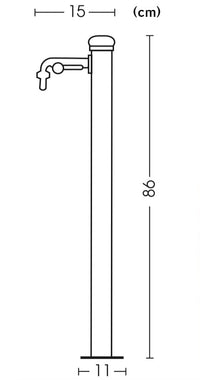 Fontana da Giardino con Rubinetto Belfer 42/SR Grigio Antracite