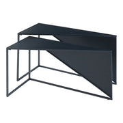 Set di 2 tavolini da caffè impilabili di diverse dimensioni metallo nero 03_0010600