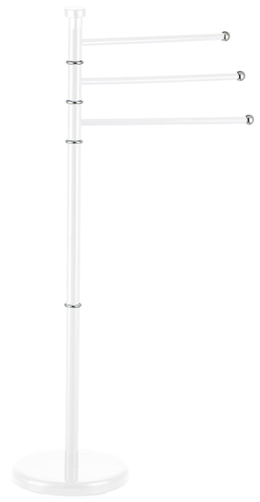 Portasciugamani a Piantana 3 Bracci 22x22x85,8 cm in Acciaio Fadi Bianco