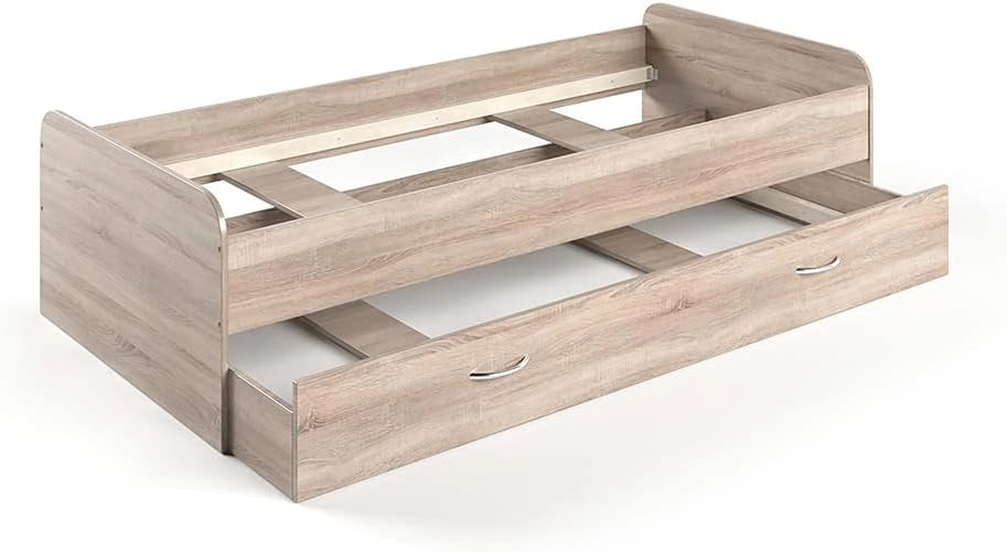 Letto per bambini Enzo, Bianco, 90x200 cm, estendibile su entrambi i lati come letto aggiuntivo per adolescenti