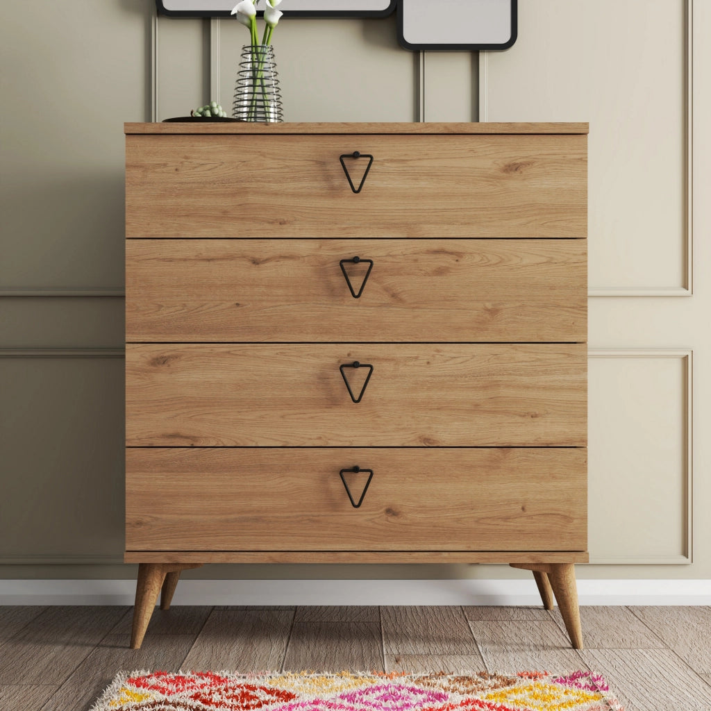 Cassettiera in legno "Versa-Ce" - 80 x 45 x 90 cm - Marrone