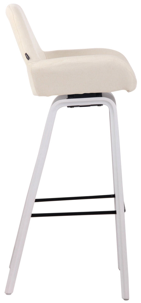 Sgabello bar Newnan in tessuto crema,bianco (quercia)