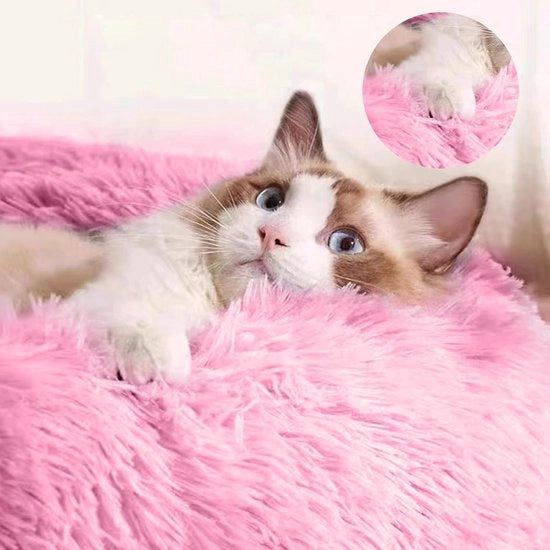 Letto per gatti, morbido e accogliente, letto per gatti e cani, resistente alla compressione e lavabile, donut letto per cani e gatti di piccola e media taglia (70 cm - rosa)