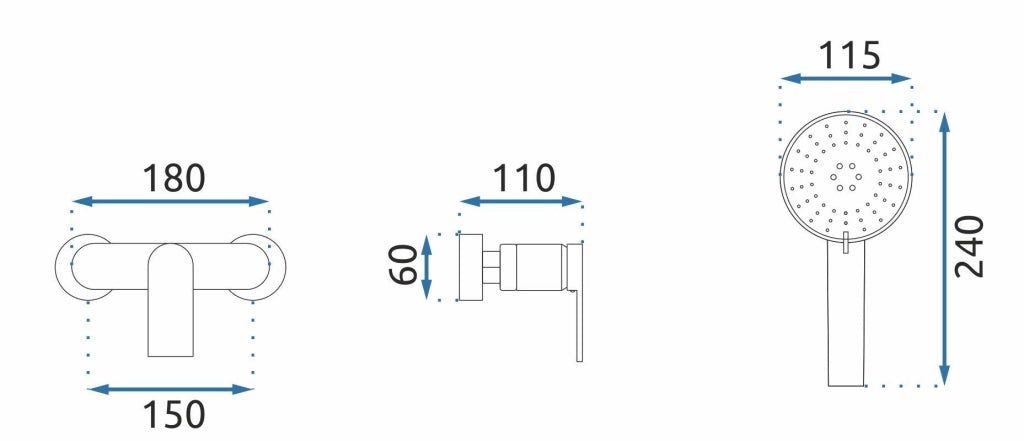 Rubinetto Doccia Rea Verso Gold