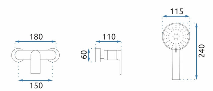 Rubinetto Doccia Rea Verso Gold