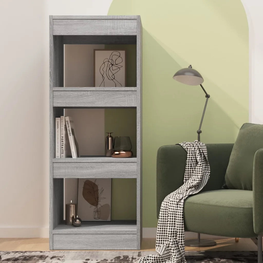 Libreria Divisorio-Scaffale per Libri-Mobile di Stoccaggio Grigio Sonoma 40x30x103 cm in Truciolato