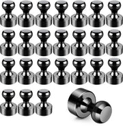 Magnetopossini 25 pezzi per bacheche magnetiche 12 x 16 mm, bacheche magnetiche, magneti per frigorifero, forte aderenza (nero)
