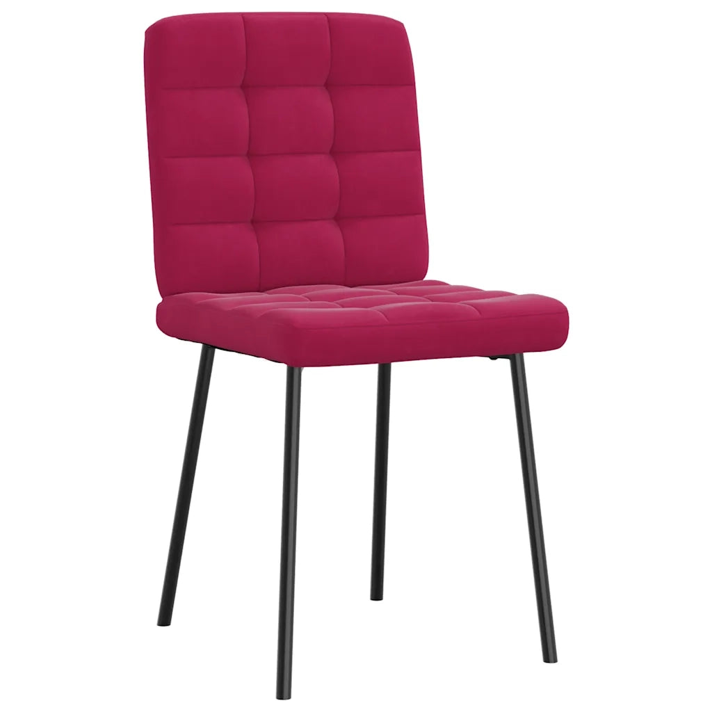 vidaXL Sedie da Pranzo 2 pz Rosso Vino in Velluto
