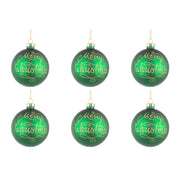 Palline di Natale in Vetro Verde Merry Christmas
