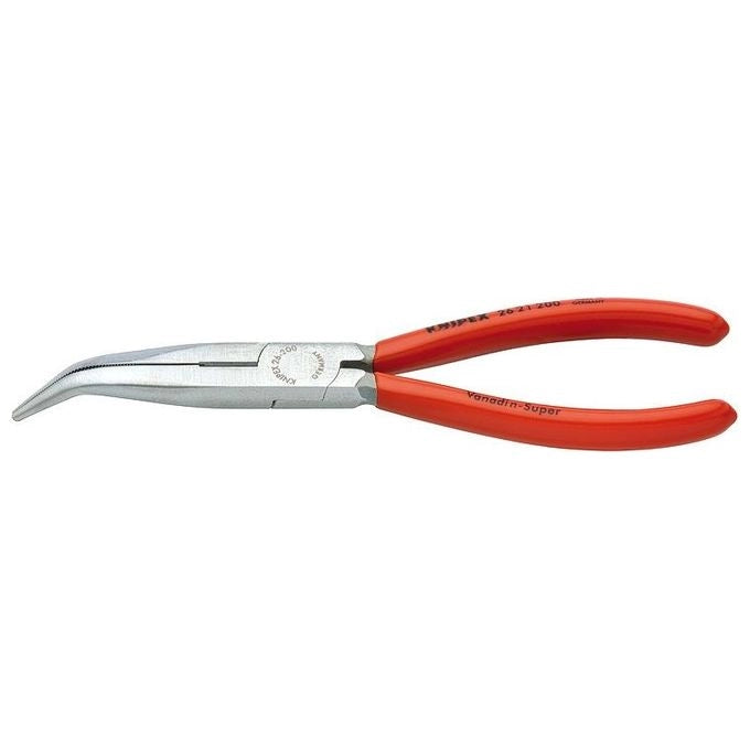 Knipex 2621200 Pinza per Meccanica con Becchi Mezzotondi e Tronchese Lunghezza 200 mm Acciaio al Vanadio Durezza 61 HRC colore Nero