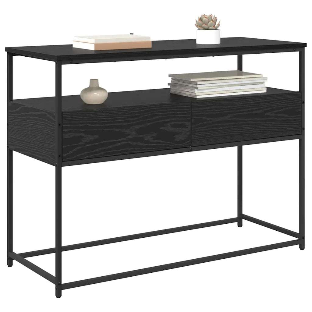 Tavolo consolle Rovere Nero 100 x 40 x 75 cm Legno multistrato