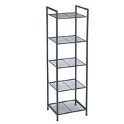 Scaffale in metallo per bagno portaoggetti da cucina 5 ripiani 38 x 30 x 128 cm scaffale indipendente porta piante estensibile griglia regolabile in altezza stile industriale nero 12_0005733