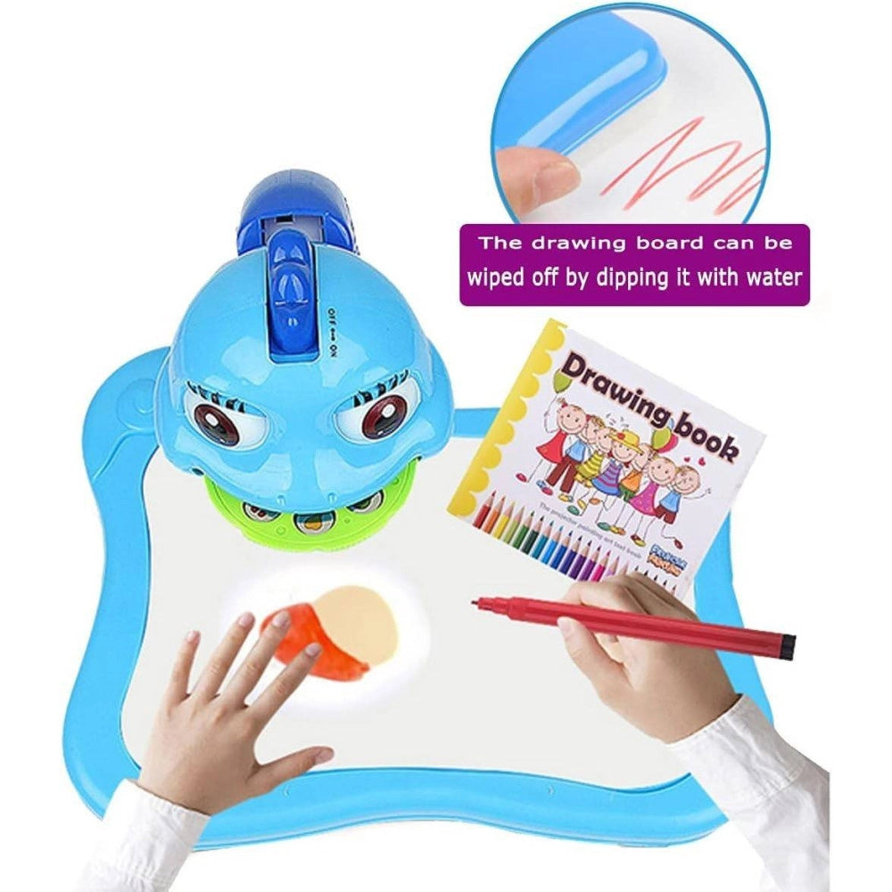 Trade Shop - Tavolo Da Disegno Per Bambini Con Proiettore Led Lavagna Educativa Giocattolo -
