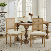 SEDIE Set da 2 pezzi con schienale in rattan intrecciato 98x31x48 cm Beige