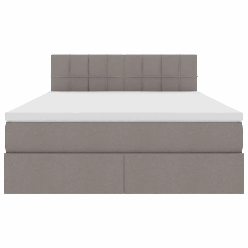 Letto con contenitore LED e materasso Tortora 140 x 200 cm