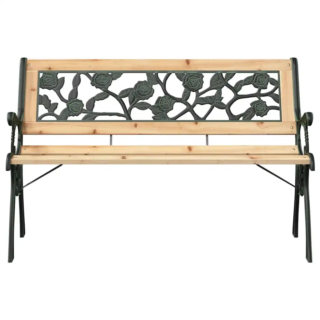 Panchina da giardino con cuscino Marrone 116 x 54 x 73 cm legno 319570