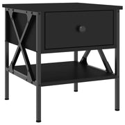 Comodino | Armadio da Notte | Mobiletto da notte Nero 40x42x45 cm in Legno Multistrato