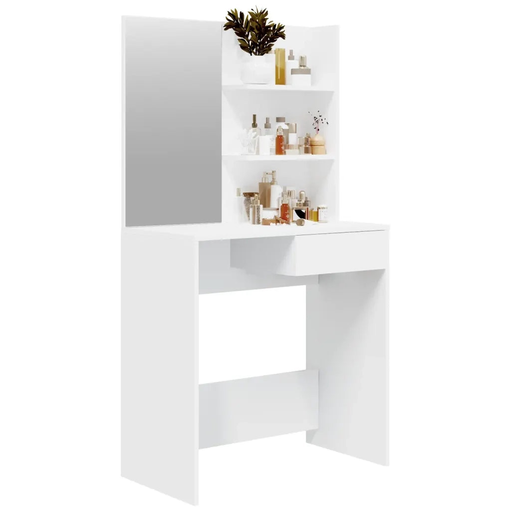 Toeletta con Specchio Bianco 74,5x40x141 cm 802804