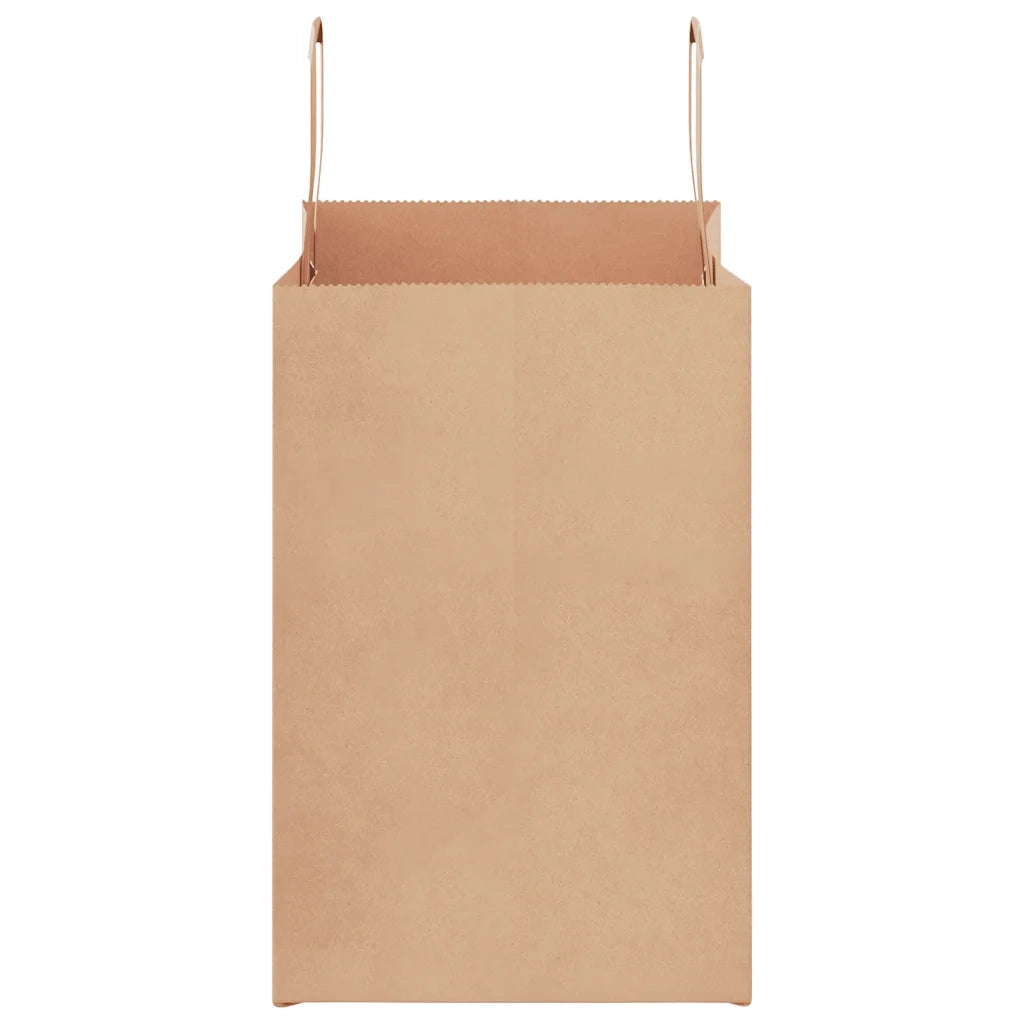 Sacchetti di Carta 250 pz con Manici Marrone 26x17x25 cm